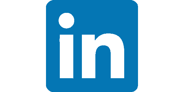 IN logo in white in square blue background